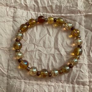 Elegant Gold and Brown Beaded Bracelet